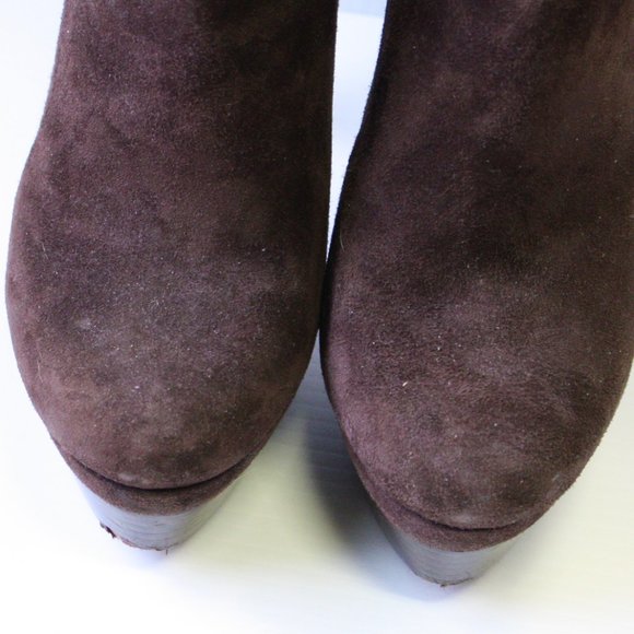 Rachel Zoe Brown Audrey Suede and Snakeskin Platform Ankle Boot Shoes size US 10 - Picture 8 of 12